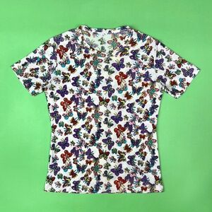 Vintage 70s Rainbow Butterfly Novelty Print Baby Tee - Size S/M